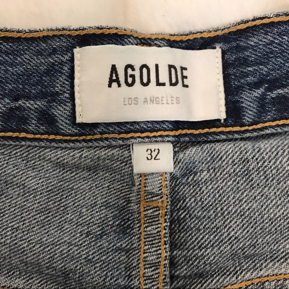 Agolde Riley High Rise Button Fly Straight Crop Jeans in Frequency Size 32 - Picture 13 of 16